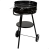 Barbecue a Carboni con Ruote Aktive Alluminio Metallo smaltato textilene 42 x 76,5 x 42 cm Nero