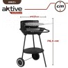 Barbecue a Carboni con Ruote Aktive Alluminio Metallo smaltato textilene 42 x 76,5 x 42 cm Nero