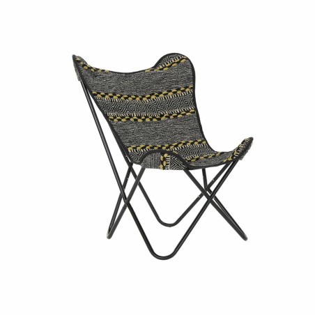 Poltrona DKD Home Decor Giallo Bianco Nero Multicolore Ferro 74 x 65 x 90 cm