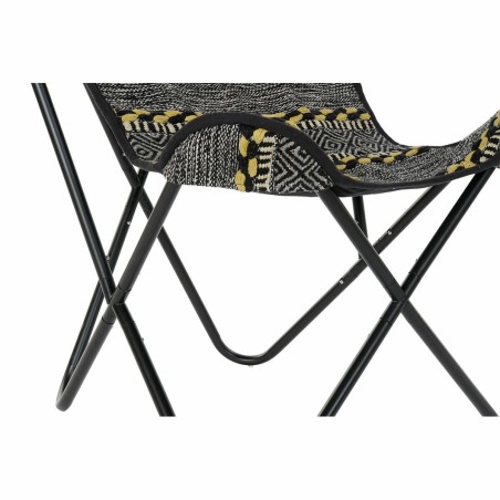 Poltrona DKD Home Decor Giallo Bianco Nero Multicolore Ferro 74 x 65 x 90 cm