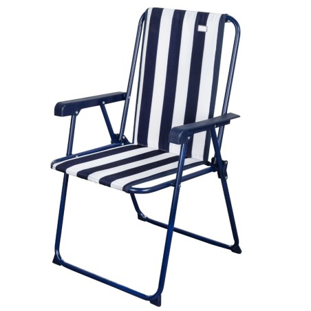 Sedia Pieghevole Aktive A strisce Bianco Blu Marino 43 x 85 x 47 cm (4 Unità)