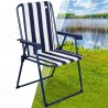 Sedia Pieghevole Aktive A strisce Bianco Blu Marino 43 x 85 x 47 cm (4 Unità)