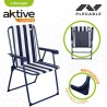 Sedia Pieghevole Aktive A strisce Bianco Blu Marino 43 x 85 x 47 cm (4 Unità)