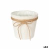 Vaso Ibergarden 86449 Bianco Marrone Stoffa Fiocco 16 x 15 x 16 cm (24 Unità)