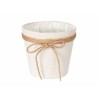 Vaso Ibergarden 86449 Bianco Marrone Stoffa Fiocco 16 x 15 x 16 cm (24 Unità)