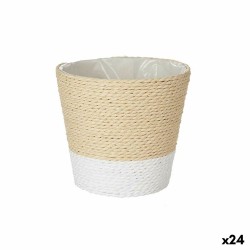 Vaso Ibergarden 86440 Bianco Corda Plastica 14 x 12,5 x 14 cm (24 Unità)