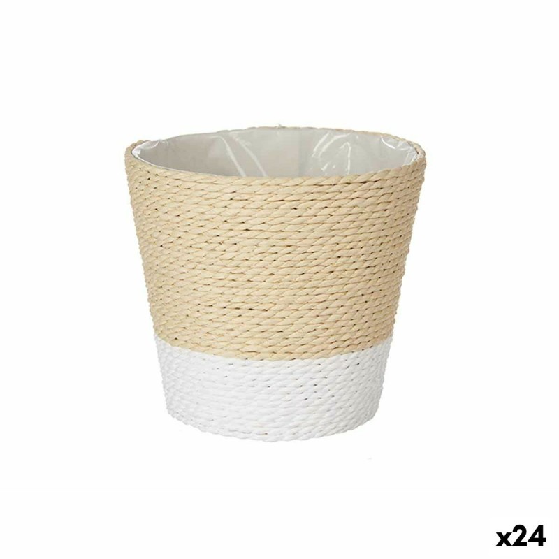 Vaso Ibergarden 86440 Bianco Corda Plastica 14 x 12,5 x 14 cm (24 Unità) Vaso Ibergarden 86440 Bianco Corda Plastica 14 x 12,5 x 14 cm (24 Unità)