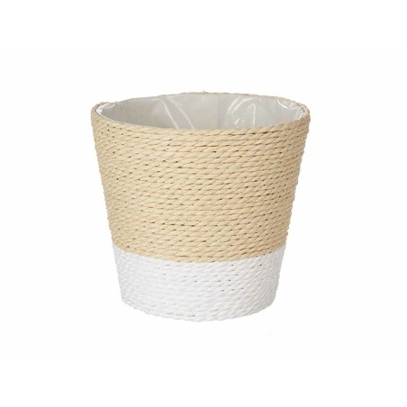 Vaso Ibergarden 86440 Bianco Corda Plastica 14 x 12,5 x 14 cm (24 Unità)