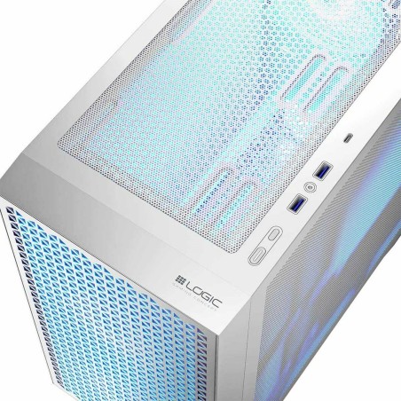 Case computer desktop ATX Logic AM-DART-PRO-ARGB-20 Bianco