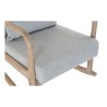 Sedia a Dondolo DKD Home Decor Grigio Naturale Grigio chiaro Lino Legno d'albero della gomma 66 x 88 x 78 cm