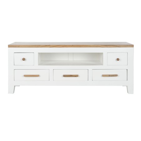 Mobile TV DKD Home Decor Bianco Marrone Acacia Legno di mango 125 x 40 x 50 cm