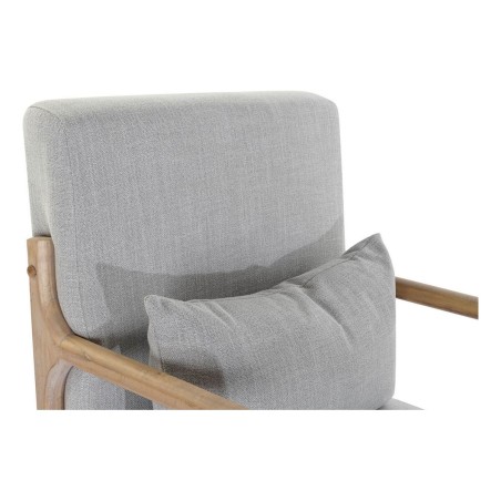 Sedia a Dondolo DKD Home Decor Grigio Naturale Grigio chiaro Lino Legno d'albero della gomma 66 x 88 x 78 cm