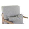 Sedia a Dondolo DKD Home Decor Grigio Naturale Grigio chiaro Lino Legno d'albero della gomma 66 x 88 x 78 cm