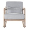 Sedia a Dondolo DKD Home Decor Grigio Naturale Grigio chiaro Lino Legno d'albero della gomma 66 x 88 x 78 cm