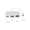 Hub USB-C 3 Porte MacLean MCTV-840 Argentato