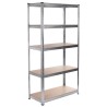 Scaffale Greenblue GB378 180 x 90 x 40 cm Grigio acciaio galvanizzato Legno MDF 75 Kg