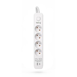 Multipresa con 4 Prese con Interruttore Kerg M02593 (3 m)