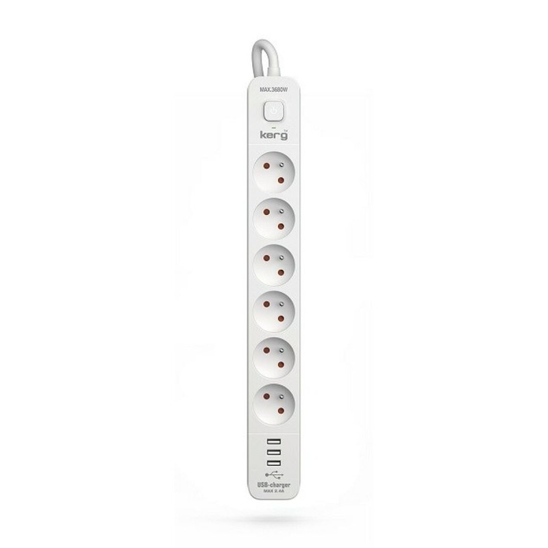 Multipresa 6 Prese con Interruttore Kerg M02598 (3 m) Multipresa 6 Prese con Interruttore Kerg M02598 (3 m)