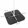 Base per Ombrellone Aktive 50 x 50 x 7,5 cm Plastica 80 kg 4 Pezzi