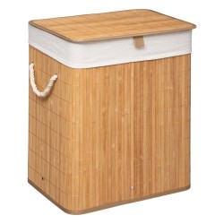 Cesto per i Panni 5five Simply Smart Bambù 50 x 41.5 x 30 cm Bianco