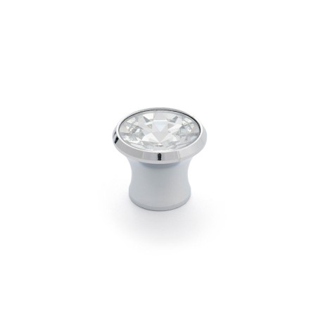 Pomo Rei 943 Alluminio Cristallo Ø 27 x 23 mm 4 Pezzi