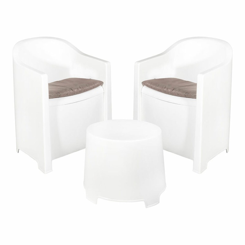 Set Tavolo con 2 Sedie IPAE Progarden Luna sluc06bg Bianco Giardino (3 Pezzi) Set Tavolo con 2 Sedie IPAE Progarden Luna sluc06bg Bianco Giardino (3 Pezzi)