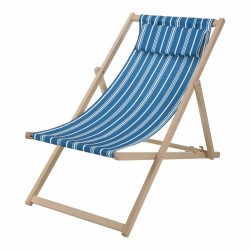 Sedia Pieghevole con Poggiatesta Legno Stoffa 97 x 56 x 85 cm