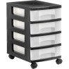 Cassettiera Archivo 2000 Con ruote Trasparente Nero polipropilene 39 x 29 x 48 cm