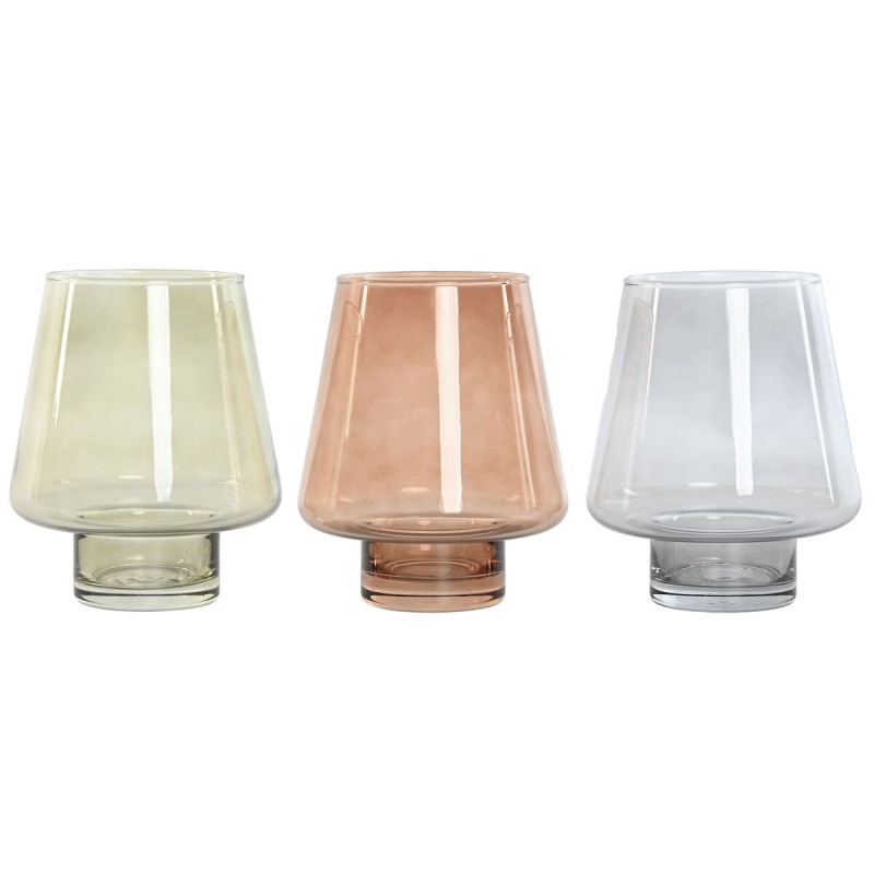 Vaso Home ESPRIT Azzurro Verde Ambra Cristallo Moderno 14,5 x 14,5 x 18 cm (3 Unità) Vaso Home ESPRIT Azzurro Verde Ambra Cristallo Moderno 14,5 x 14,5 x 18 cm (3 Unità)