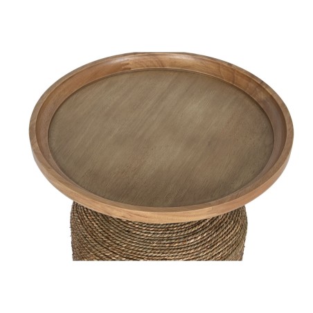 Tavolo aggiuntivo Home ESPRIT Marrone Chiaro Corda Abete 44 x 44 x 56 cm