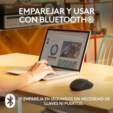 Mouse Bluetooth Wireless Logitech M240 Grafite Monocromatica