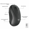 Mouse Bluetooth Wireless Logitech M240 Grafite Monocromatica