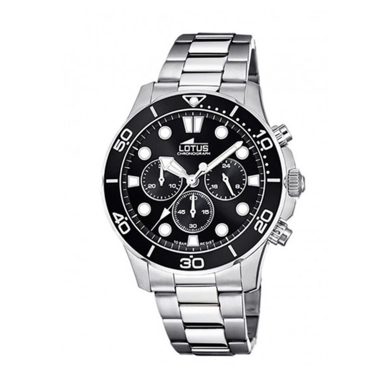 Orologio Uomo Lotus 18756/3 Nero Argentato Orologio Uomo Lotus 18756/3 Nero Argentato
