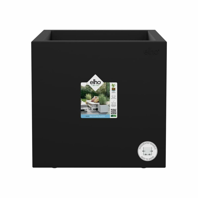Vaso Elho Nero Ø 29 cm Plastica Quadrato Moderno Vaso Elho Nero Ø 29 cm Plastica Quadrato Moderno