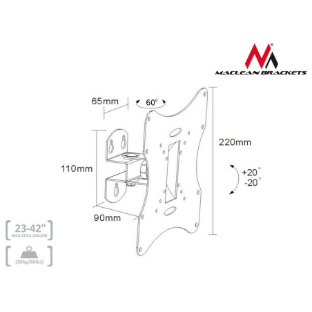 Supporto da Tavolo per Schermo MacLean MC-501B 23" 42"