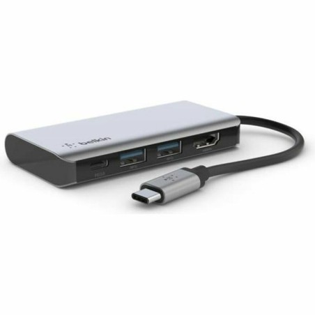 Hub USB 4 Porte Belkin AVC006btSGY Grigio Nero Argentato Alluminio