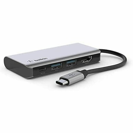 Hub USB 4 Porte Belkin AVC006btSGY Grigio Nero Argentato Alluminio