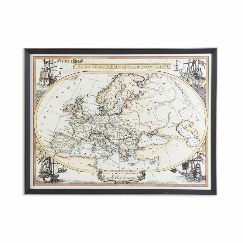 Quadro DKD Home Decor Nero Beige Cristallo polistirene Mappamondo Neoclassico 83,5 x 3 x 63,5 cm Quadro DKD Home Decor Nero Beige Cristallo polistirene Mappamondo Neoclassico 83,5 x 3 x 63,5 cm