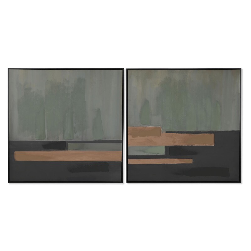 Quadro Home ESPRIT Nero Verde Moderno Città 100 x 4 x 100 cm (2 Unità) Quadro Home ESPRIT Nero Verde Moderno Città 100 x 4 x 100 cm (2 Unità)