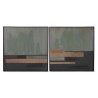 Quadro Home ESPRIT Nero Verde Moderno Città 100 x 4 x 100 cm (2 Unità)