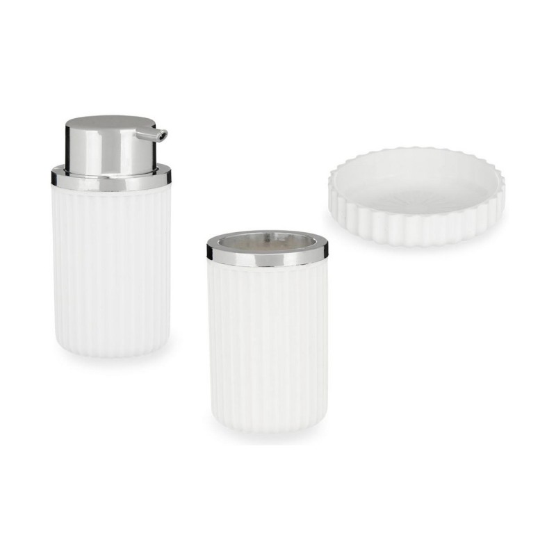 Set da Bagno Berilo 3318-1 Bianco Plastica Set da Bagno Berilo 3318-1 Bianco Plastica