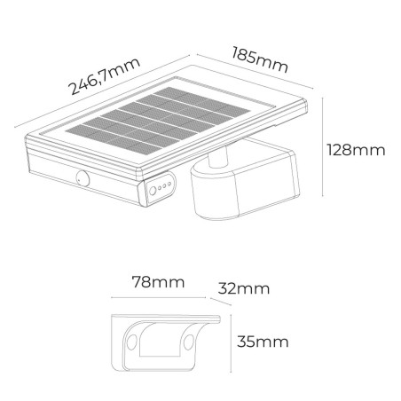 Applique da Parete EDM 31854 Nero 6 W 720 Lm LED Solare (6500 K)