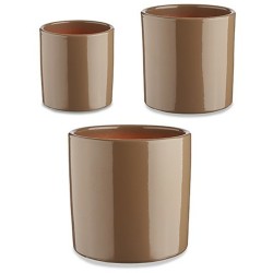 Set di Vasi Ibergarden CILINDRO-7006 Taupé Argilla Cilindro Ø 14 cm Ø 22 cm Ø 17 cm 3 Pezzi