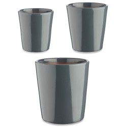 Set di Vasi Ibergarden CONICO-7011 Antracite Argilla Cónica Ø 14 cm Ø 22 cm Ø 17 cm 3 Pezzi