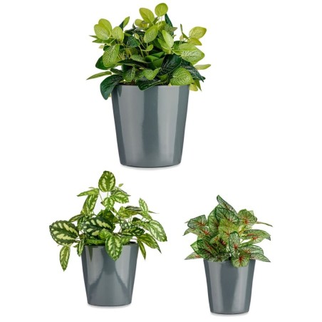 Set di Vasi Ibergarden CONICO-7011 Antracite Argilla Cónica Ø 14 cm Ø 22 cm Ø 17 cm 3 Pezzi