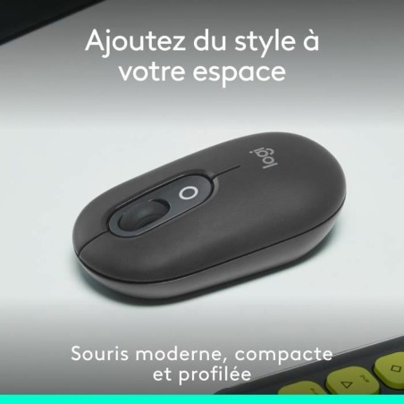 Mouse Bluetooth Wireless Logitech Pop Grigio scuro