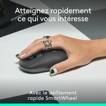 Mouse Bluetooth Wireless Logitech Pop Grigio scuro