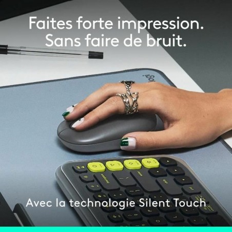 Mouse Bluetooth Wireless Logitech Pop Grigio scuro