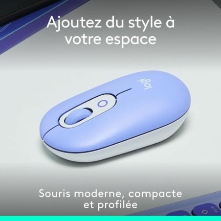 Mouse Bluetooth Wireless Logitech Pop Lilla