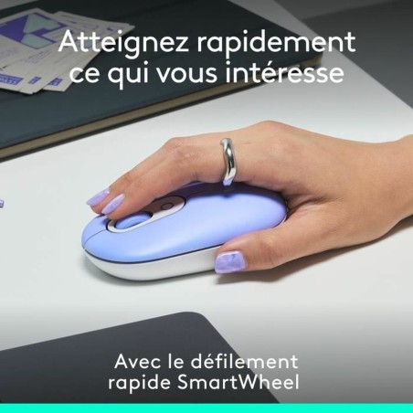Mouse Bluetooth Wireless Logitech Pop Lilla